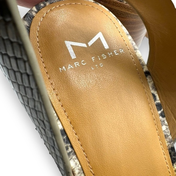 Marc Fisher Lorla Ankle Strap Block Heel Sandals, Snakeskin Embossed, Size 8.5M - Picture 7 of 13